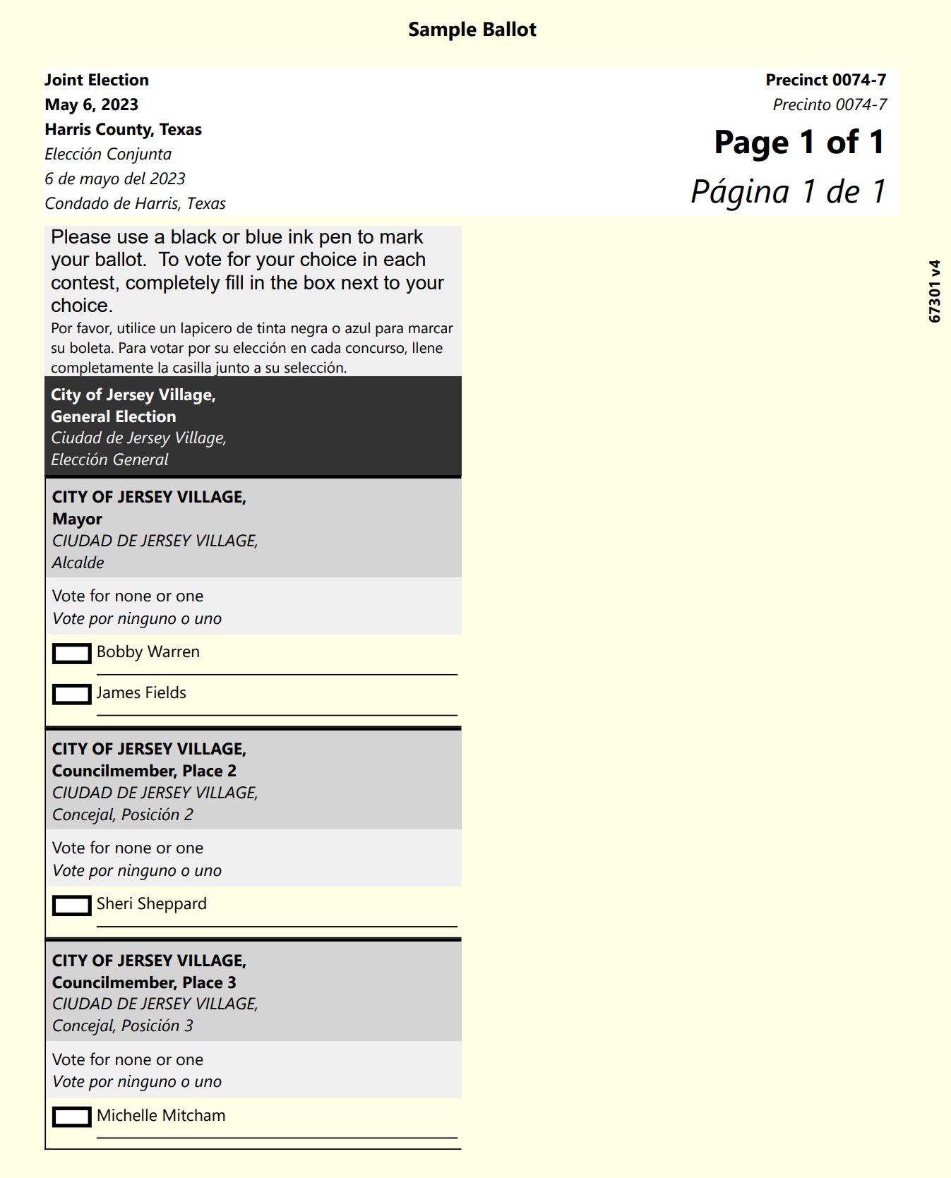 Jersey Village Election 2023 - Polling Dates And Location